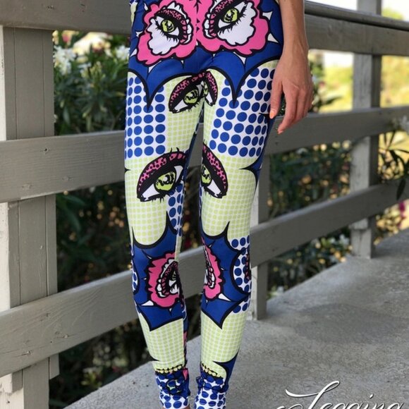 Legging Army NWT Sublimation Series Eye Spy Leggings One Size 3-9 - Picture 4 of 7